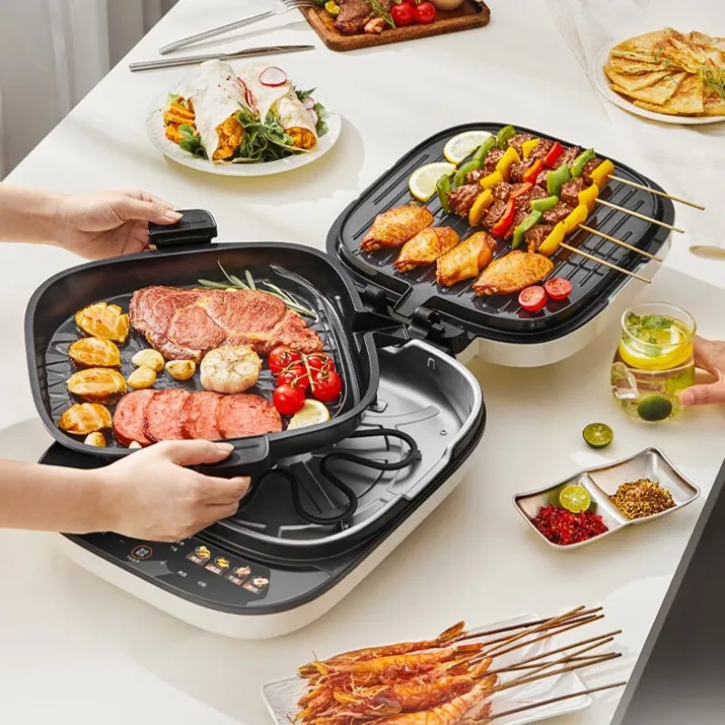 

Электрическая сковорода-гриль Joyoung0 с фтор-титановым фарфоровым покрытием и панелями в форме лепестков, 3D-гриль с дальним инфракрасным излучением, аппарат для приготовления блинов, машина для завтрака