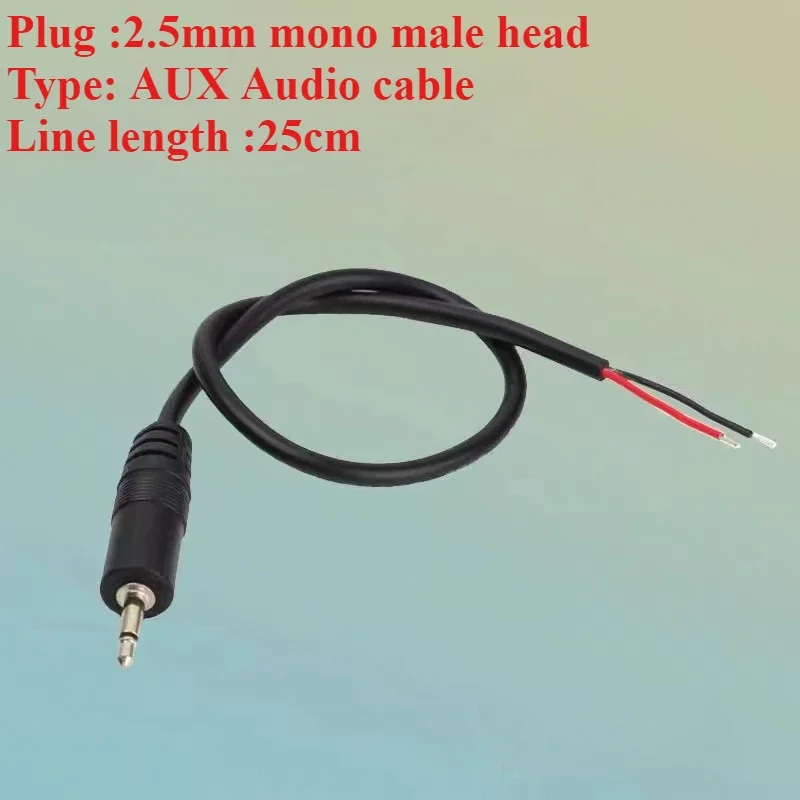 3Pcs 2.5mm Male Female 2/3/4Pole Mono/Stereo Aux Plug Jack Connector To Bare  Audio Headphone CaWire End For DIYble Repair