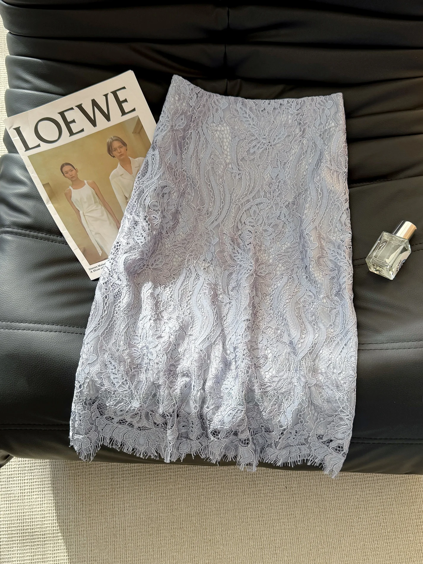 

Ele High Waist Lace Embroidery f Skirt Women's Summer Slimming A-Line ort Skirt Casual Sle Cotton Blend Fabric