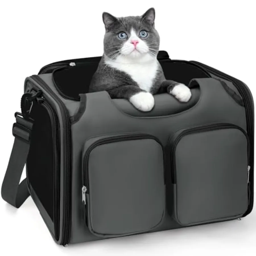 

Dog Cat Carrier for Pets Up to 12 Lbs Airline Approved Collapsible Soft-Sided Pet Travel Bag with Locking Zippers Breathable Me