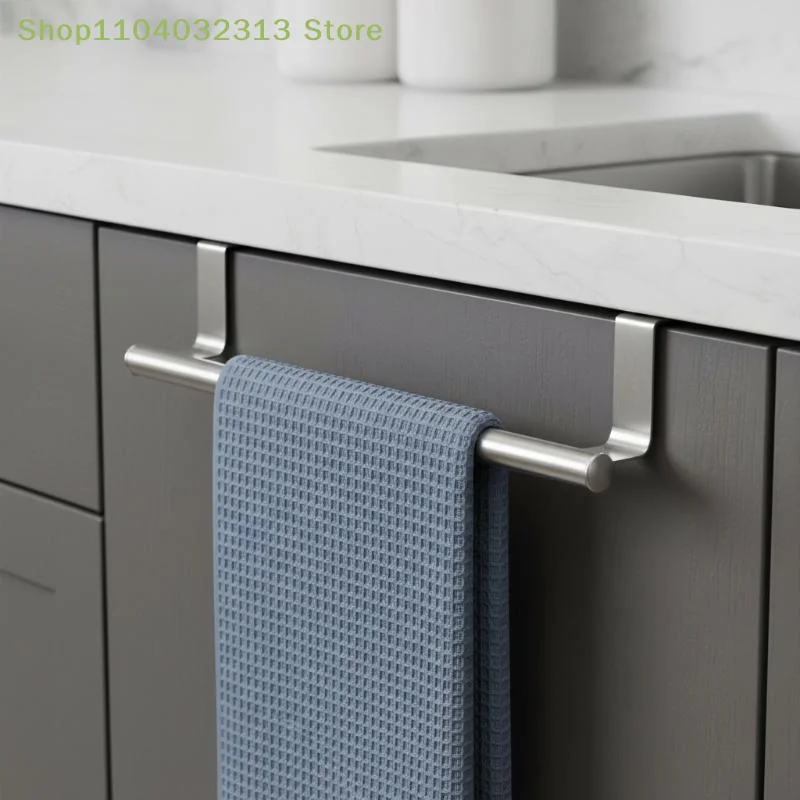 Stainless Steel Towel Robe Rack Towel Bar Kitchen Dish Cloths Hanger Home Door Hanging Holder Rustproof Bathroom Stand Organizer view 3