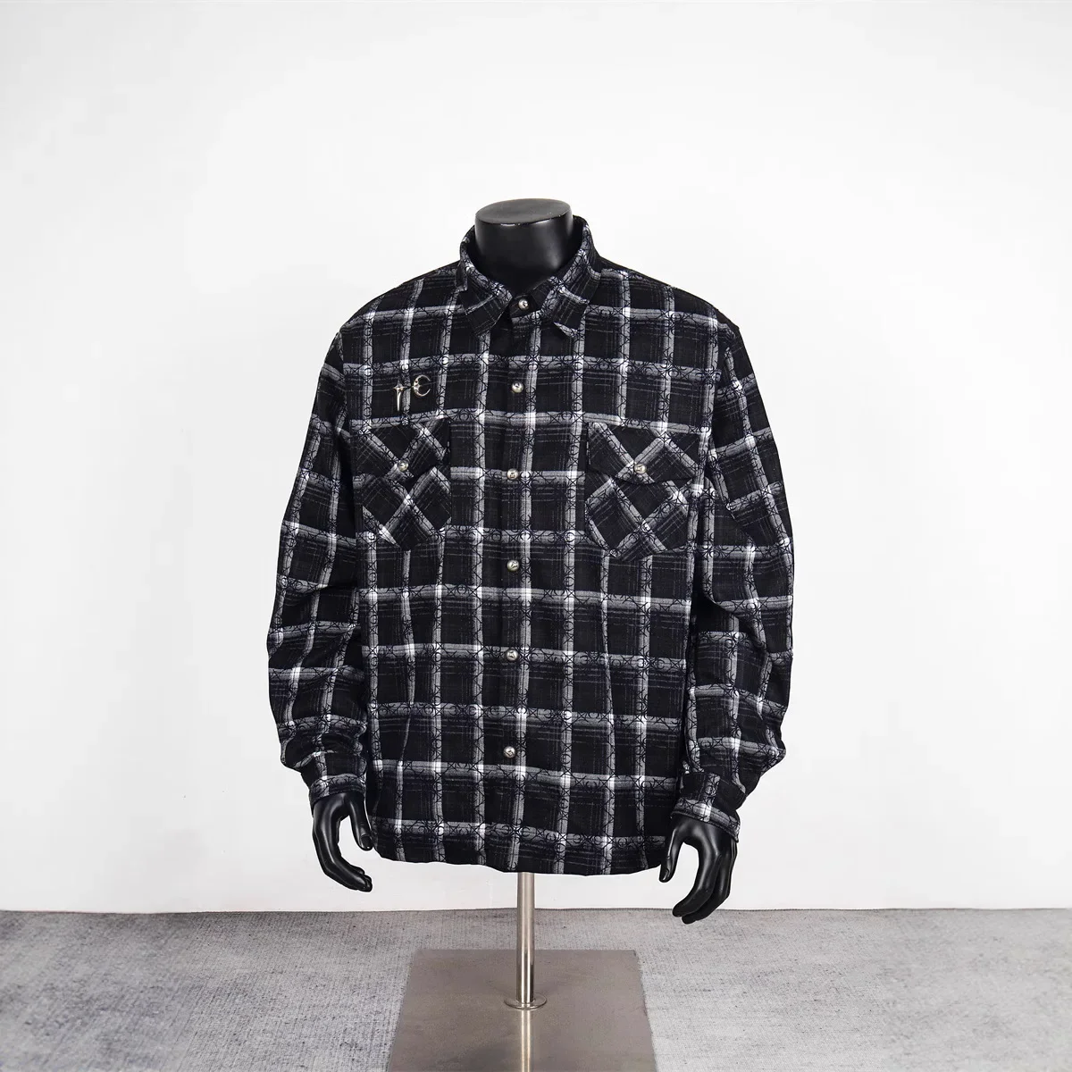 Thug Club 2026 New Street Hip-Hop Style All-Over Print Stars & Moon Unisex Long-Sleeve Plaid Shirt