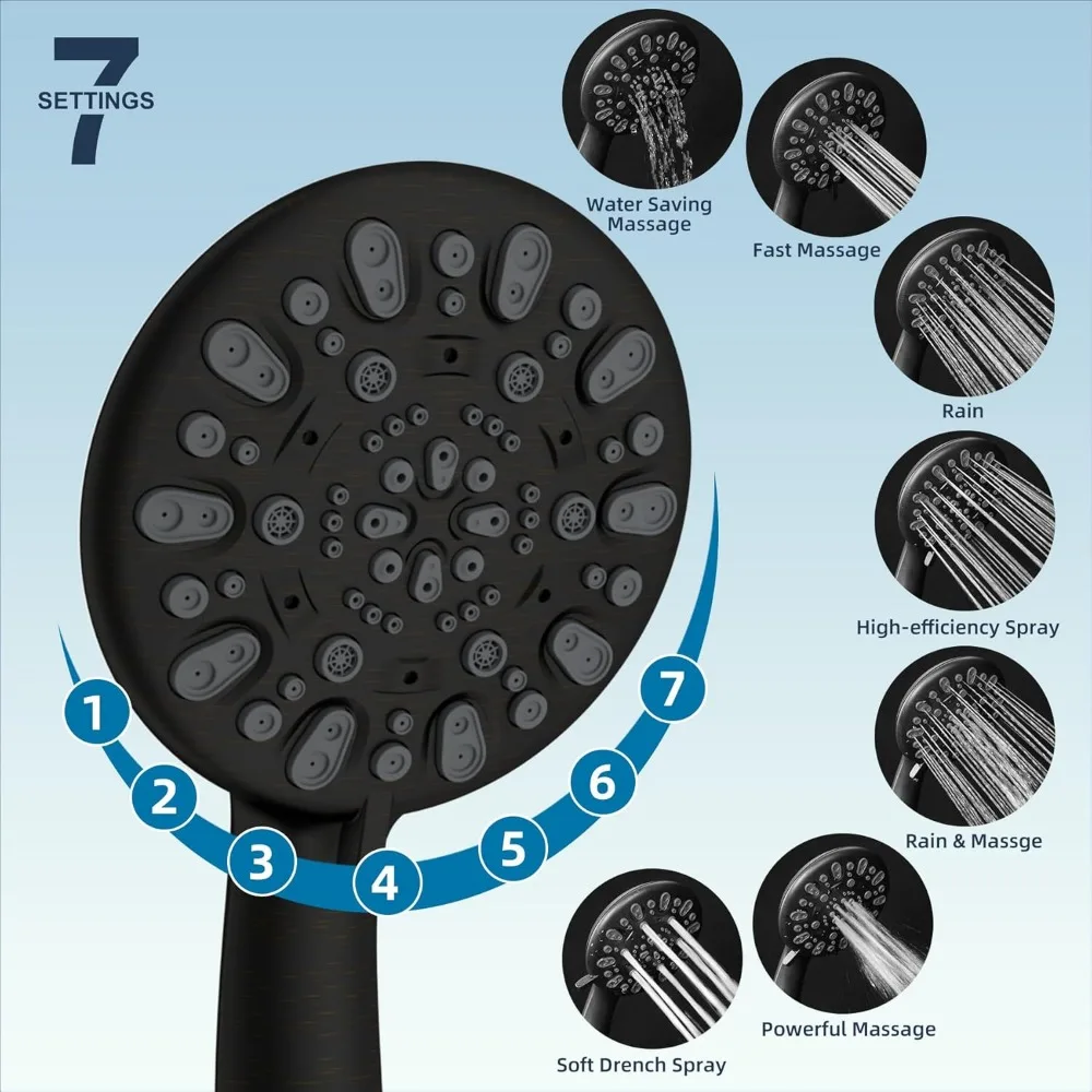 All Metal Shower Head 10'' High Pressure Rainfall Shower Head/Handheld Showerhead Combo