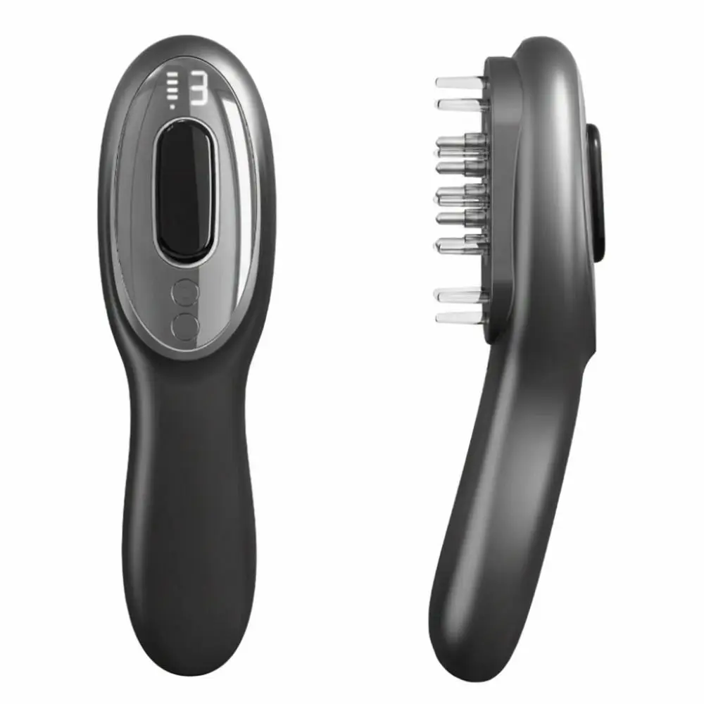 High Frequency Vibration Hair Growth Massage Comb Hair Oil Dispenser Electric Design Red Light Comb 3 Modes