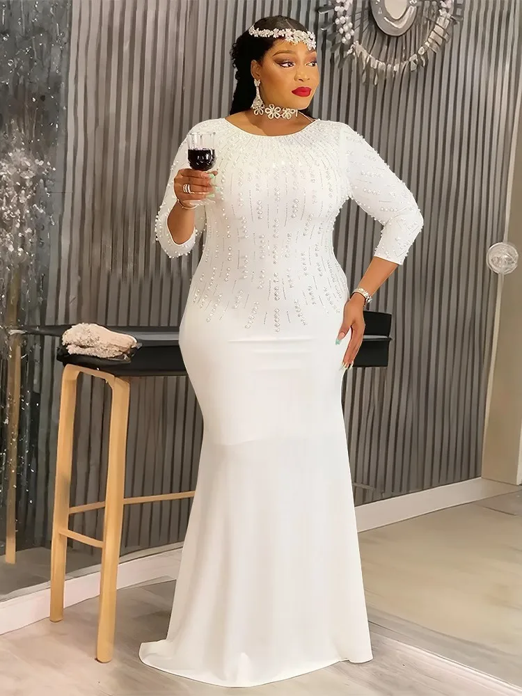 

Elegant African Dresses For Women 2025 New Africa Clothing Plus Size Turkey Wedding Party Long Dress Dashiki Ankara Print Outfit