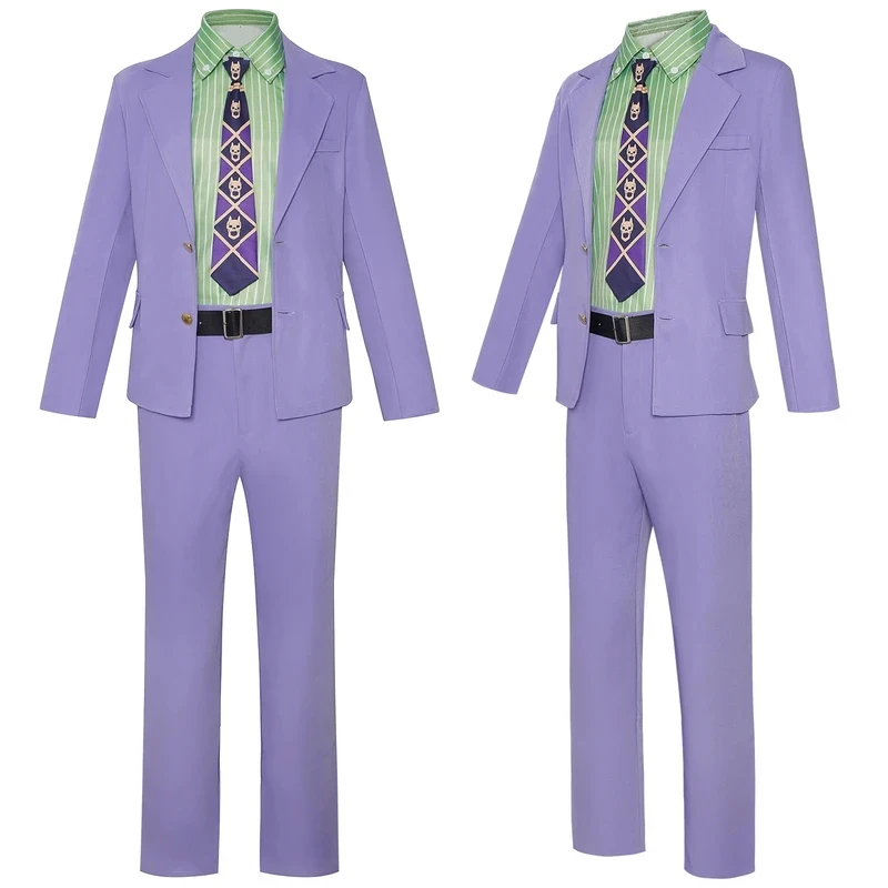A;3\v,7'd/Anime Kira Yoshikage Cosplay Costume Women Coat Pants Set Halloween Fancy Role Play Suit Stage Performance Dw.3;v'6\b/ view 2