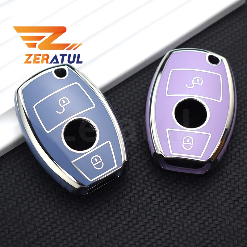 2/3 Button Car Remote Key Case Cover for Mercedes Benz A B R G Class GLK GLA GLC GLR W204 W210 W176 W202 W463 Soft TPU Shell Fob