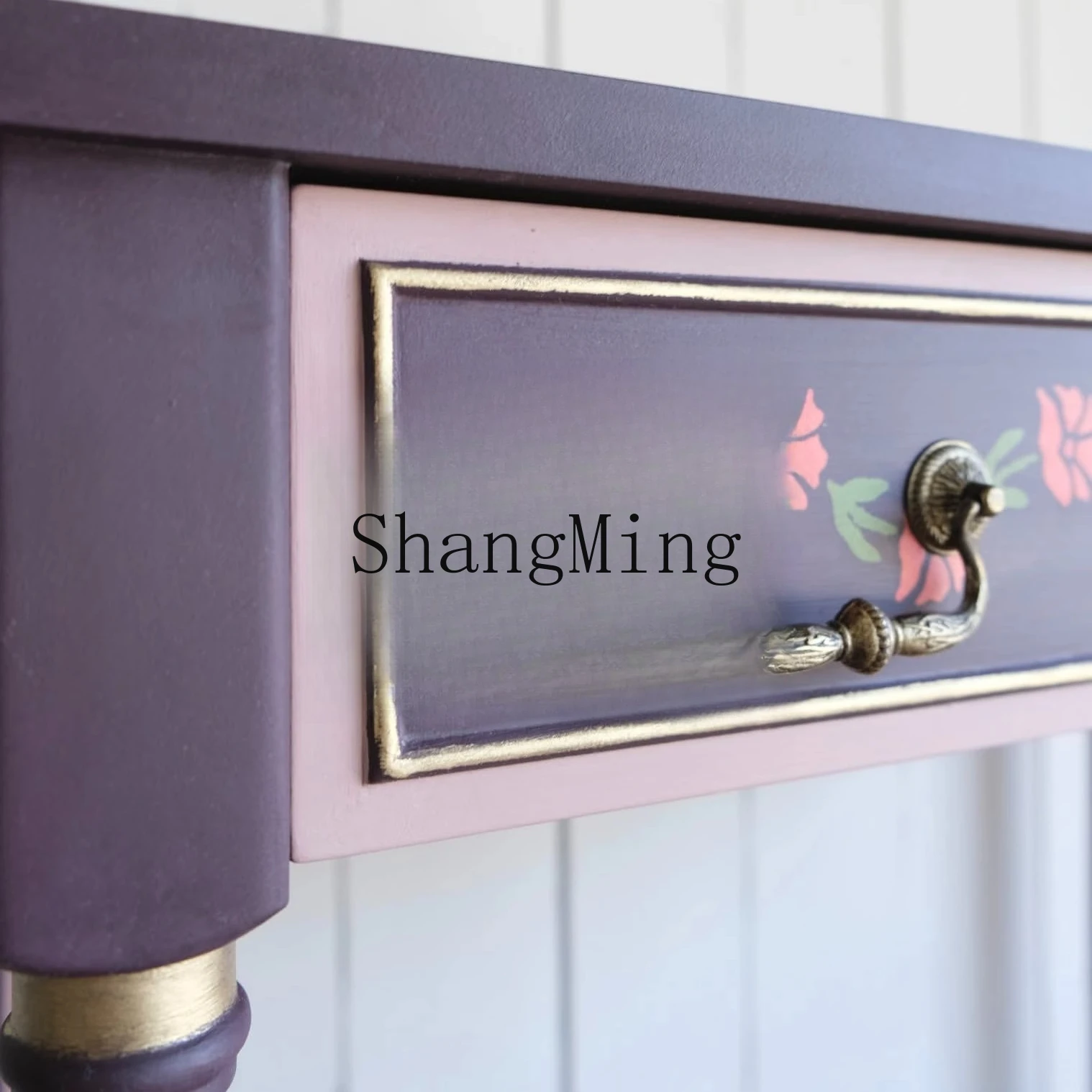 

FG modern simple lacquered Wabisha wind side against the wall retro solid wood hand-painted living room storage door