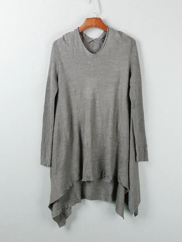 패셔너블한 긴 소매 니트 스웨터 베이스 레이어 여성 가을 의류 한국 스타일 레이지 스타일 라운드 넥 풀오버 25-29세