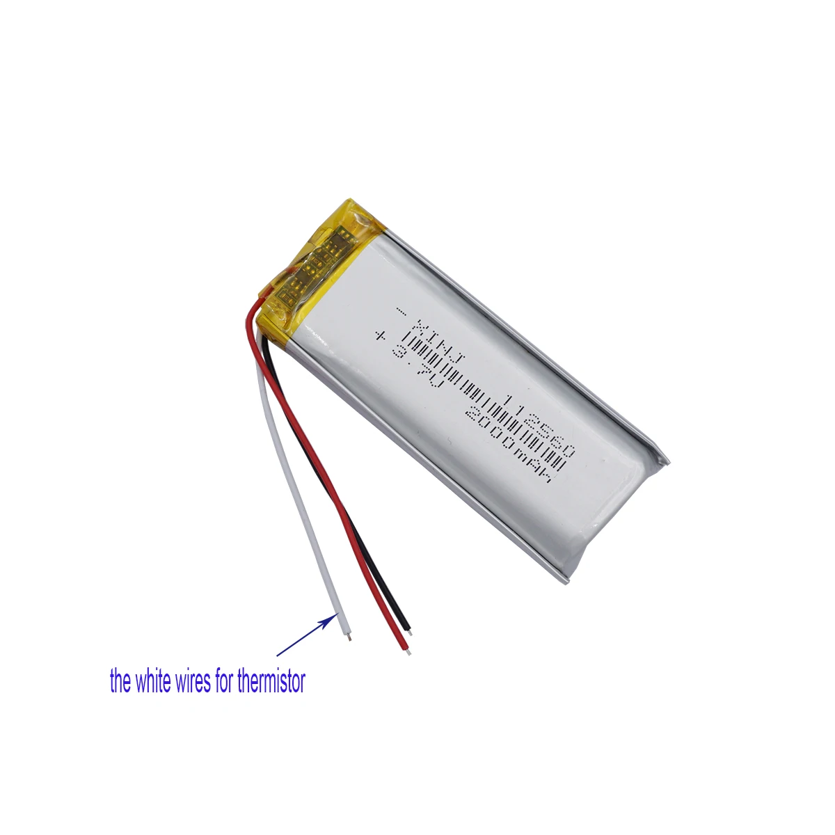 3.7V 2000mAh 7.4Wh Li-Polymer Li Rechargeable Battery 112560 NTC 3-Wires Thermistor For GPS Bluetooth Speaker Car Camera LED