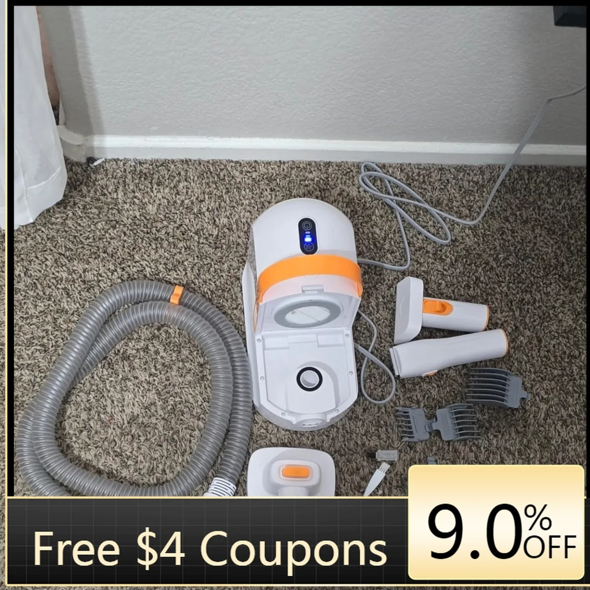 

STLF GlowMart One Stop Service 12000Pa Puppy Grooming Kit Dog Hair Remover Carpet Floor Cats Hair Cleaner Clipper Combs Brush Va