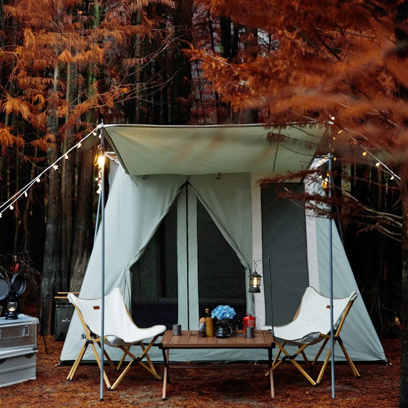 3500mm Waterproof Foldable 4-Season Cotton Large Family Outdoor Camping Tent For Group Camping Hiking