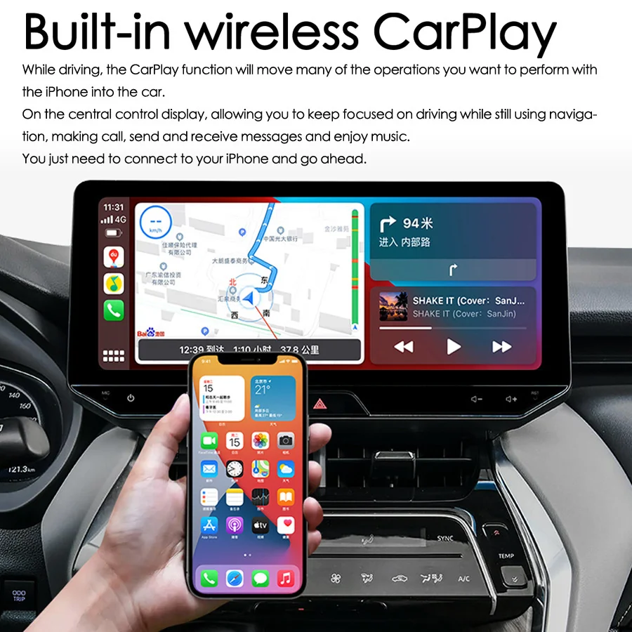 12.3inch For Toyota HARRIER Venza 2021-2022 Car Multimedia Video Player GPS Navigation Radio Android 12 8Core 8+128G Carplay