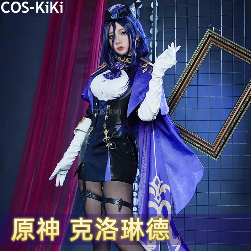 

COS-KiKi Genshin Impact Clorinde Game Suit Gorgeous Dress Cosplay Costume Halloween Carnival Party Role Play Outfit Women XS-XXL
