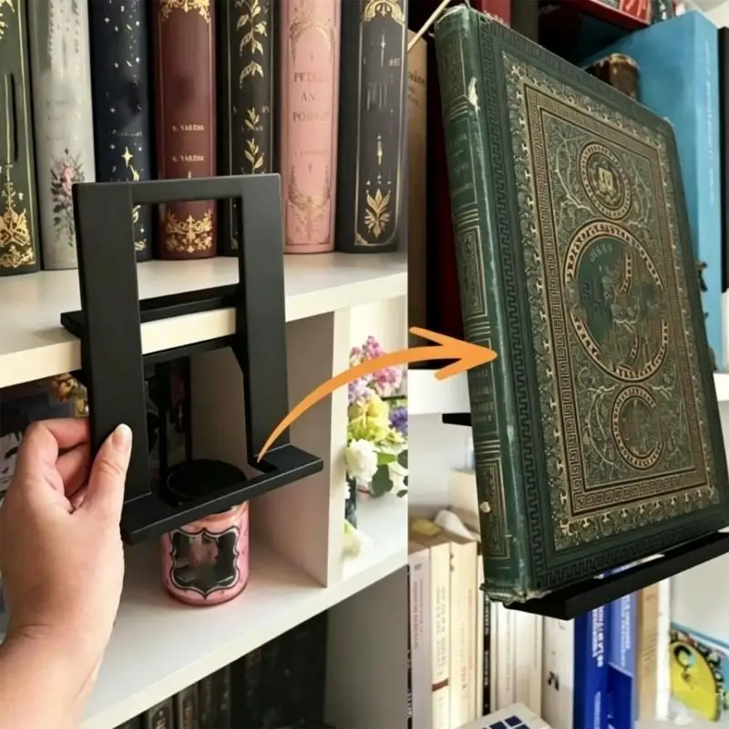 Desktop Book Display Stand, Freestanding Open Frame with Broad Base for Books, Magazines, Art Books and Tablet on Desk D2RC