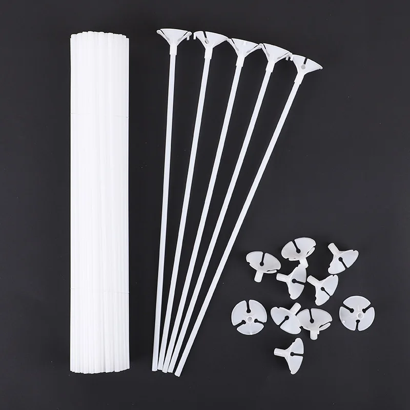 10/20/30/50Pcs 31cm Latex Balloon Stick White Plastic Macaron Balloons Holder Cups for Wedding Birthday Decor Accessories