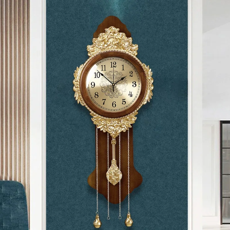 Living Room Vintage Wall Clocks Silent Luxury Metal Designer Kitchen Wall Clock Retro Gold Design Relogio De Parede Home Decor
