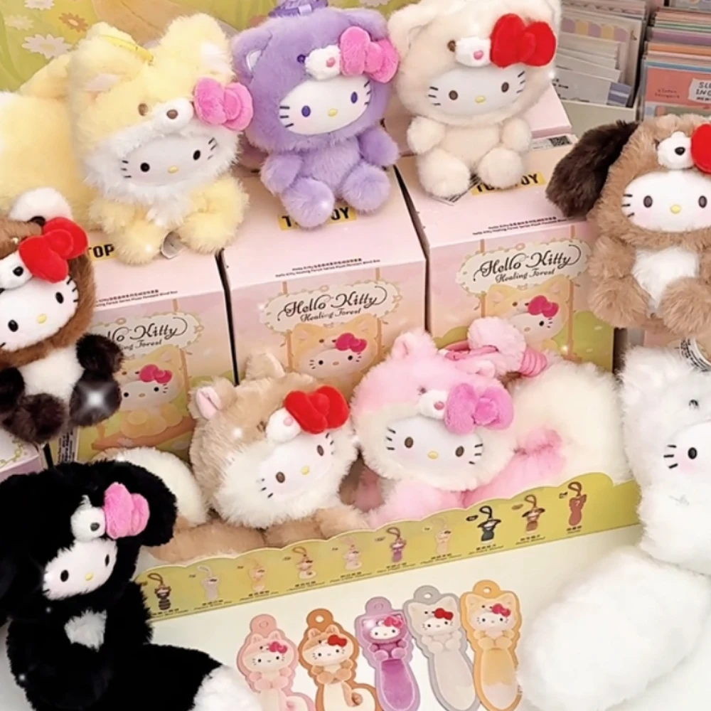 Sanrio Characters Kitty Healing Forest Blind Box Pendant Surprise Bag Keychain Collection Model Desktop Action Figure Ornament