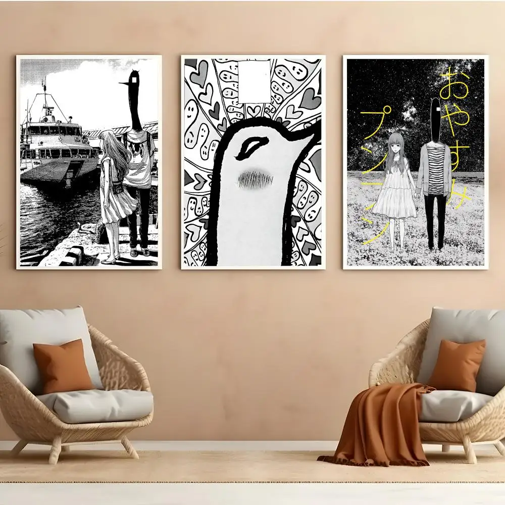 G-Goodnight Punpun Anime Poster Peel And Stick Matte Self Adhesive PVC Easy Apply Removable Waterproof Frameless Home Decor