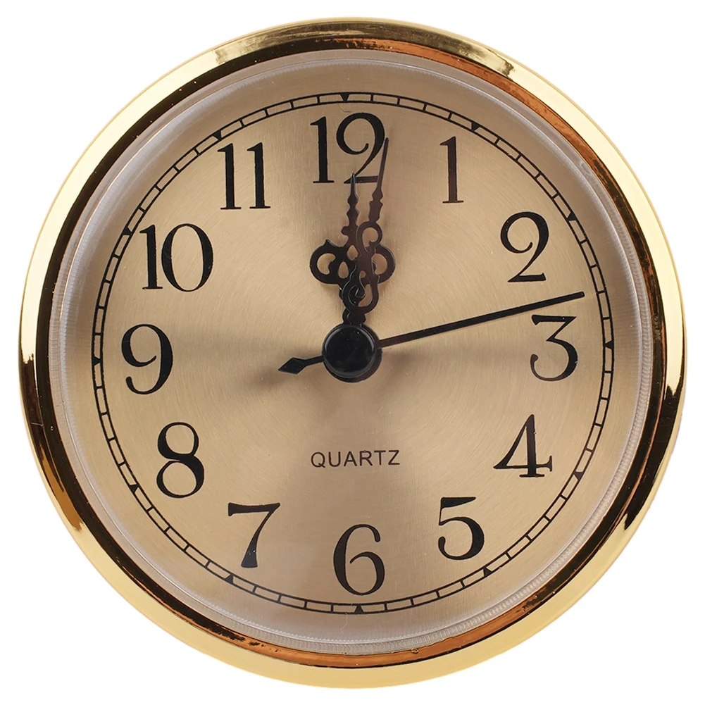 1pcs 90mm Movement Quartz Clock Insert Replacing Arabic Numbers Clear Lens Colored Trim Gold/silver Part Replacement