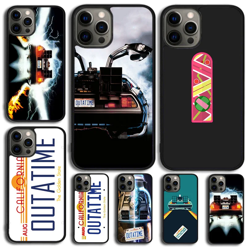 Back To The Future License Plate OUTATIME Phone Case Cover For iPhone 15 16 14 XR XS 11 12 13 Mini Pro MAX Plus