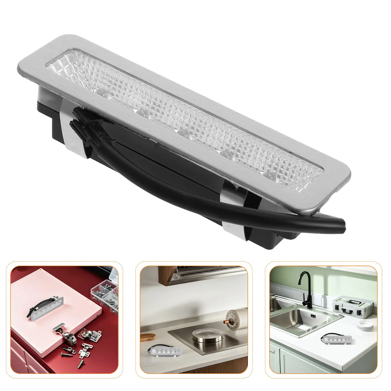 2Pcs Double Row LED Range Hood Light Rectangular Cooker Hood Bulbs Replacement Kitchen Lighting Fixture Accessories