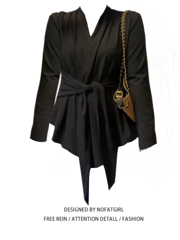 

plus Size Women's Long Sve Wrap Waist Cardigan Irregular Hemline Korean Sle Loose Fit Sun Protection Outerwear Top