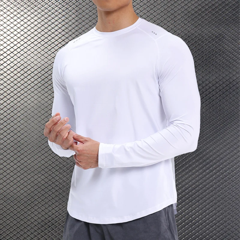 Men Compression Running T-shirt Fitness Tight Long Sleeve Sport Shirts Training Jogging Tops Gym Sportswear Dry Fit Undershirt