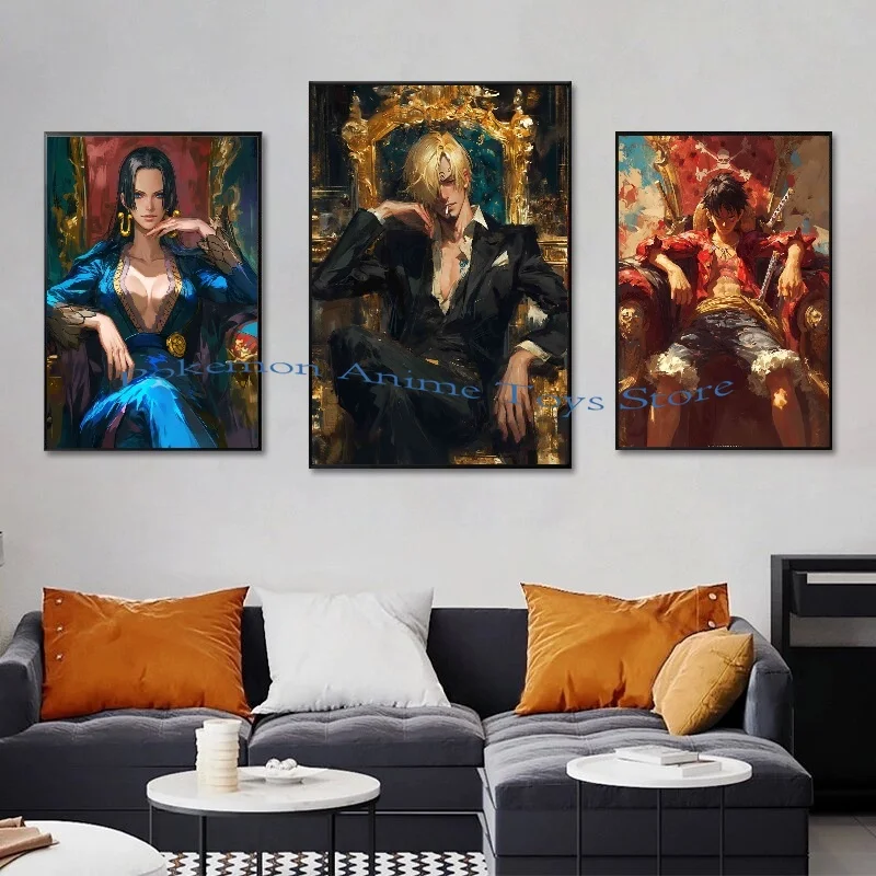 Anime One Piece Character Nami Luffy Zoro Boa·Hancock HD Poster Canvas Painting Bar Room Wall Aesthetic Art Decorative Painting