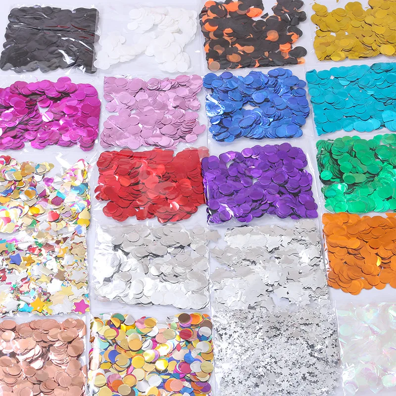 20g/Bag Circular PET Balloon Sequins Confetti Wedding Party Wave Ball Filler Transparent Balloon Aluminum Foil Paper Scraps