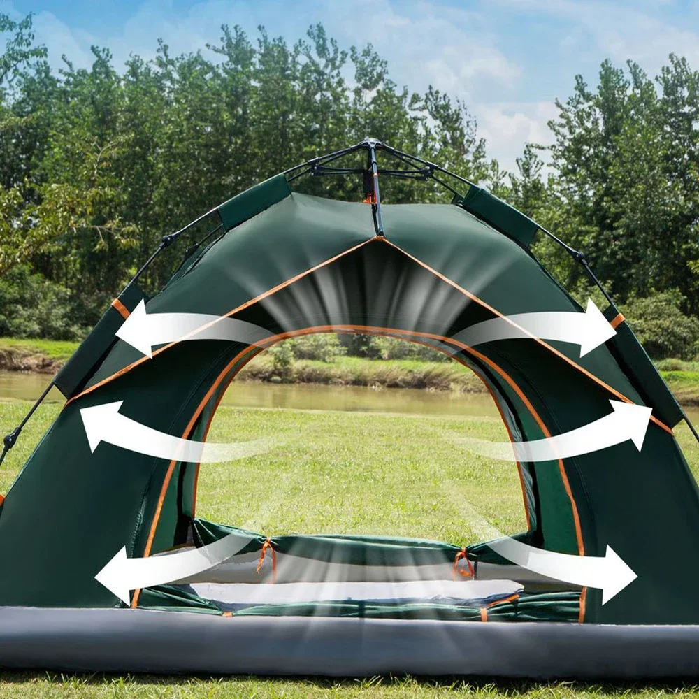 Factory Wholesale Automatic Camping Glamping Tent Outdoor Double-Layer Tent 3-4 Person Portable Waterproof Folding Tent