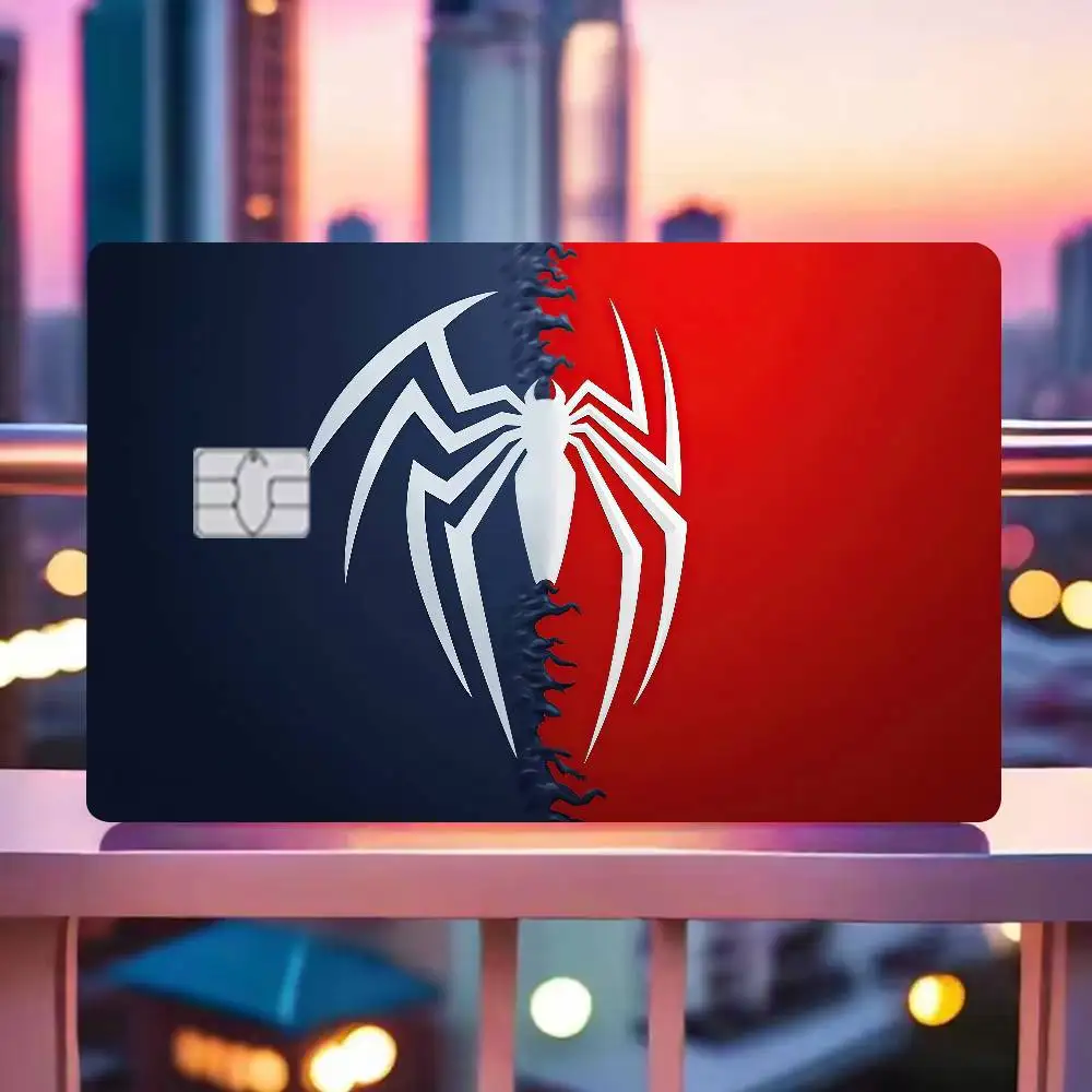 المنتقمون خارقة S-سبايدرمان أنيمي الكرتون 1 مجموعة من 4 قطعة فيلم لاصق الجلد لبطاقة الائتمان بطاقة حافلة البنك الخصم