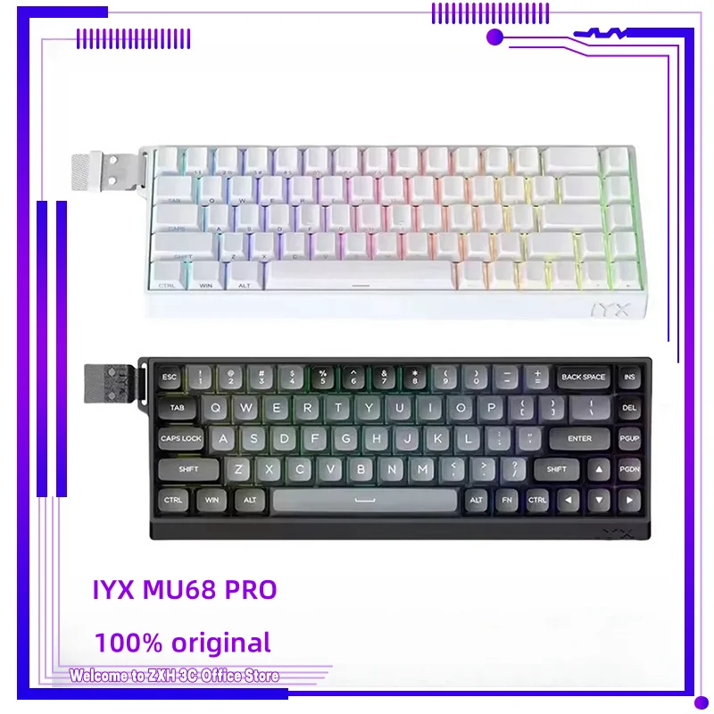 IYX MU68 Pro Magnetic Switch Keyboard 8k Aluminum Alloy Quick Trigger Gaming Keyboard Hot Swap RGB Gamer Gifts MU68pro Pc