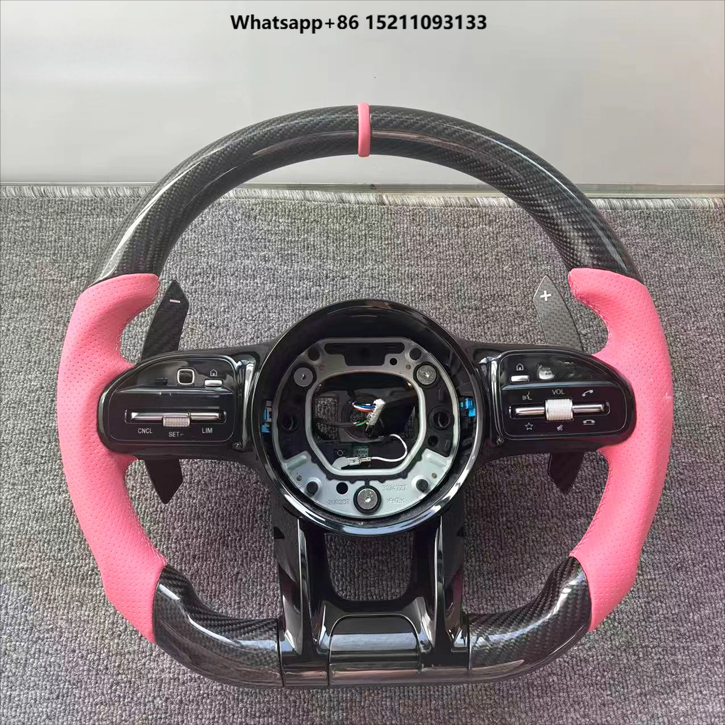 Suitable for  W205W204C63 W212 W207 G55 G63 S500 W209 W219 W223 C E S G Customized pink Carbon Fiber Steering Wheel