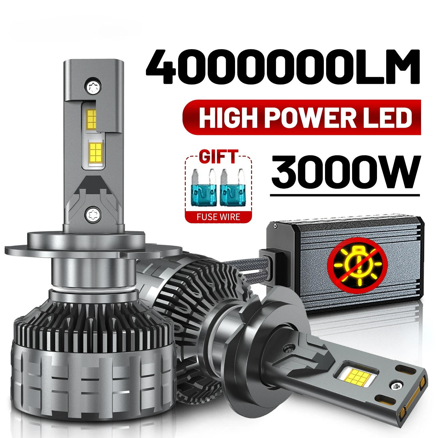 

3000W H7 H4 H11 LED Headlight High Power Canbus H1 H8 9005 HB3 9006 HB4 9012 HIR2 H13 9007 9008 Turbo Lamp 6000K Car Light 12V
