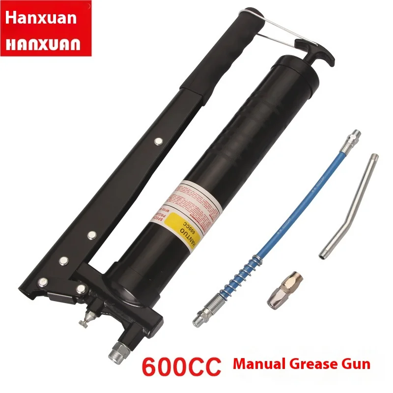 High-Pressure Self-Priming Steel Butter Machine Heavy-Duty Manual Single Double Pressure  Excavator Bar Use Butter Gun 600CC