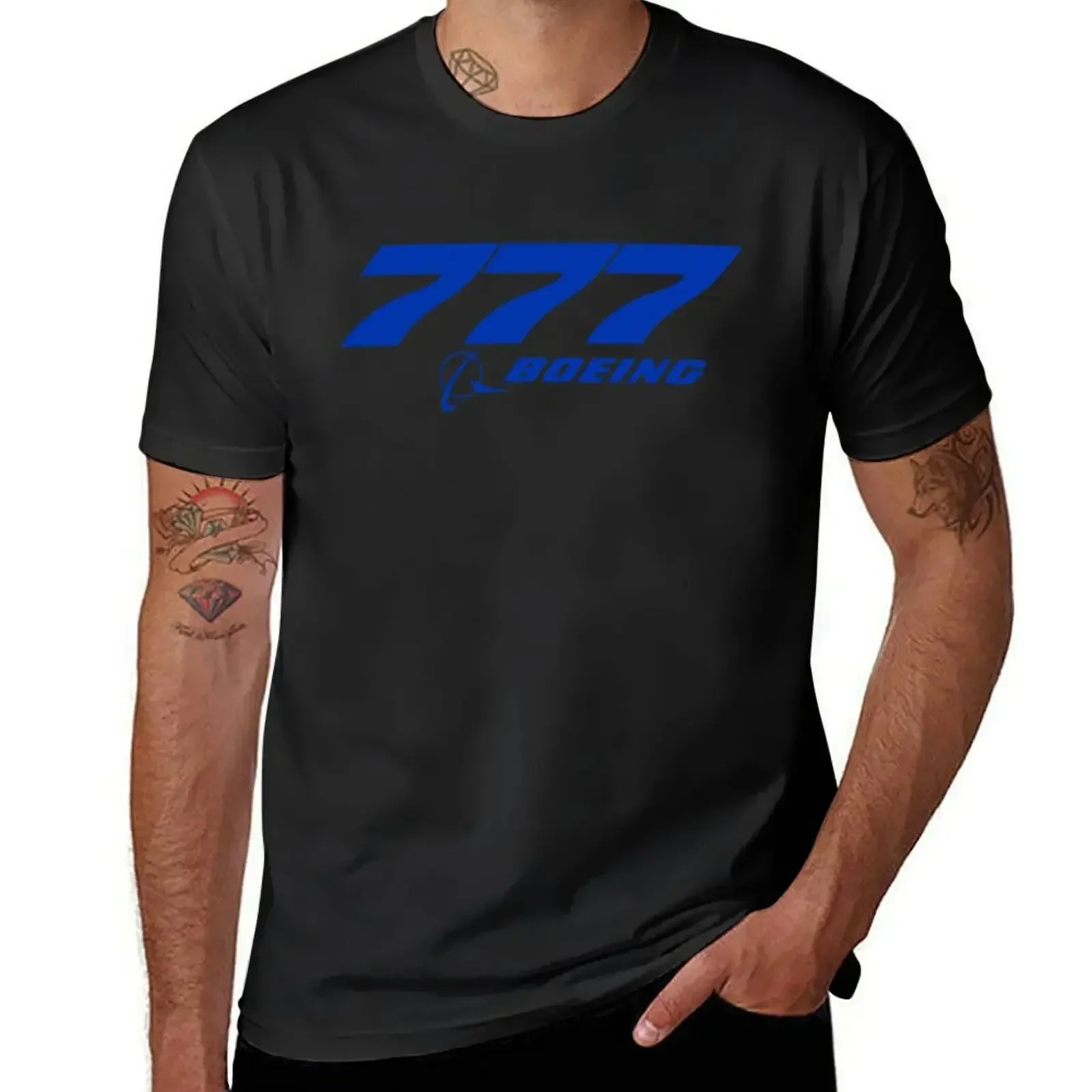 Boeing 777 T-shirt Graphics Tees Fitted T Shirts For Short Sleeve Men's Clothing Y2k Tops Fugees