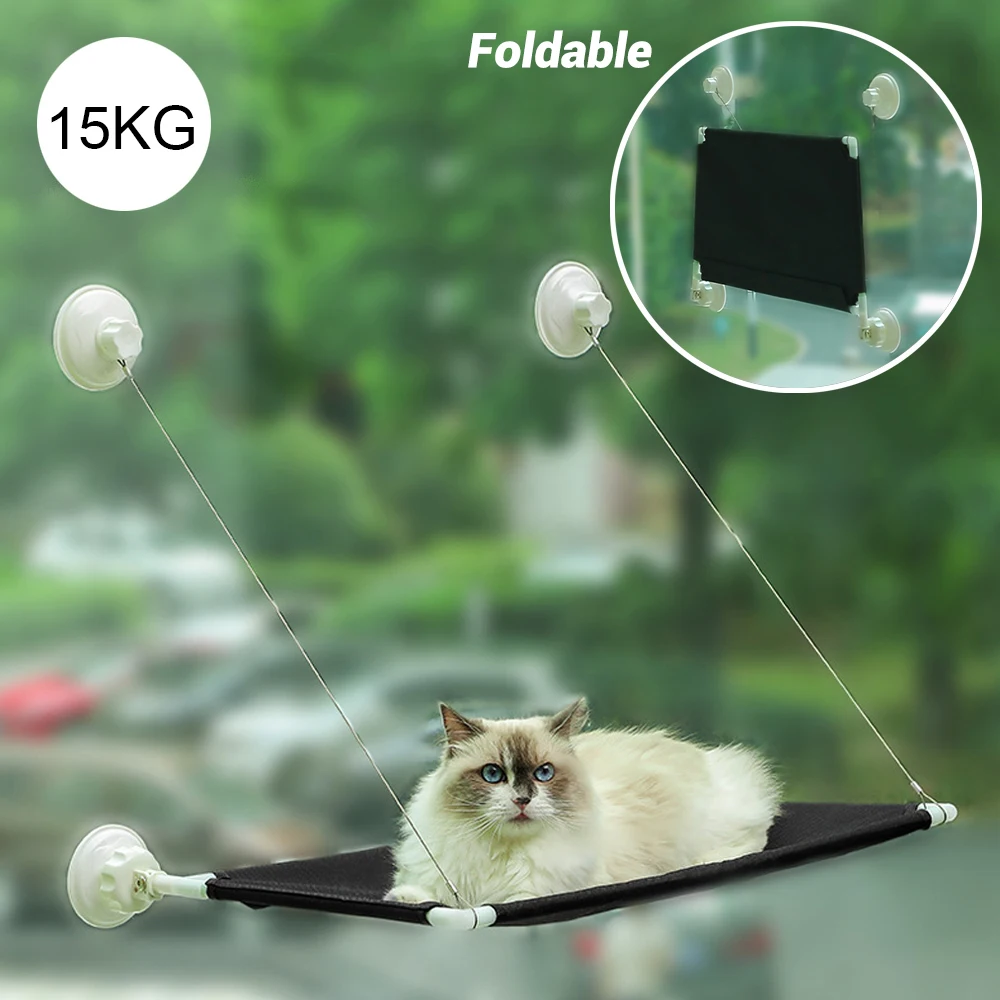 

Extra Large Foldable Cat Window Perch Cordless Cat Window Hammock With 4 Strong Suction Cups Windowsill Cat Beds Seat For Indoor