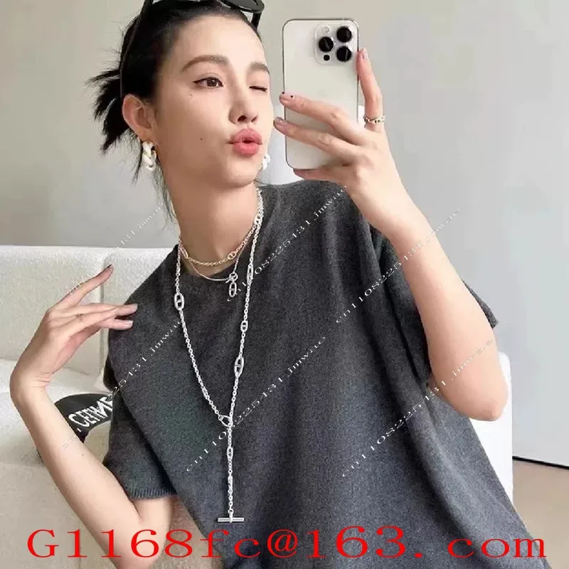 Extra Long Pig Nose Necklace, Multiple Ways To Wear, OT Letter Buckle Sweater Chain, Niche Fashion