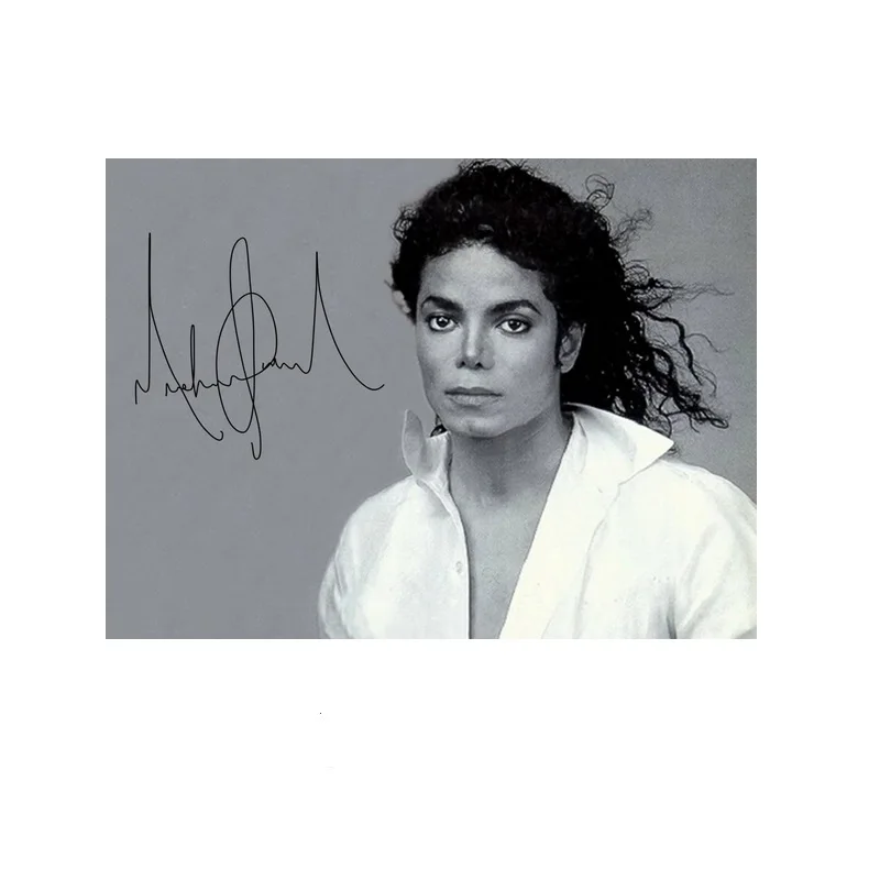 Michael Jackson Signed , Art Picture Print Silk Poster,Home Wall Decor