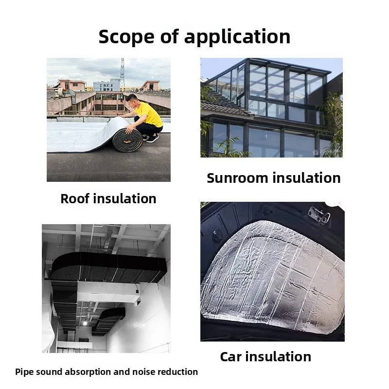 سقف الألومنيوم احباط العزل لفة ذاتية اللصق طبقة حرارية مغلقة خلية رغوة الحرارة الصوت برهان مقاومة درجات الحرارة العالية