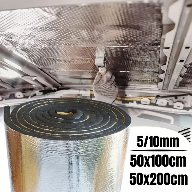 

Self-Adhesive Auto Thermal and Acoustic Insulation Foam Mat with Aluminum Foil, Heat & Noise Deadening Pad for Car Hood Engine