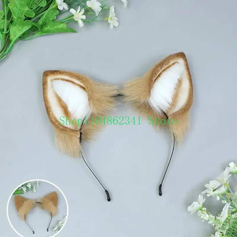 

5asd Cartoon Dog Ear Hair Hoop Photoshoot Hair Holder Halloween Party Costume Headwear for Children Women