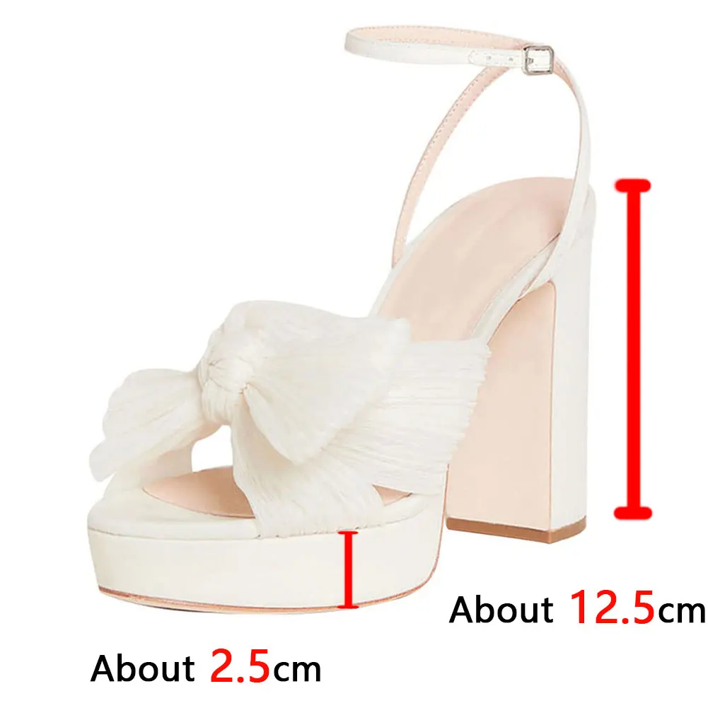 2022 New Fashion Summer Sandals Platform High Chunky Heels Butterfly Knot Women Elegant Office Weeding Party Shoes Bow Heels