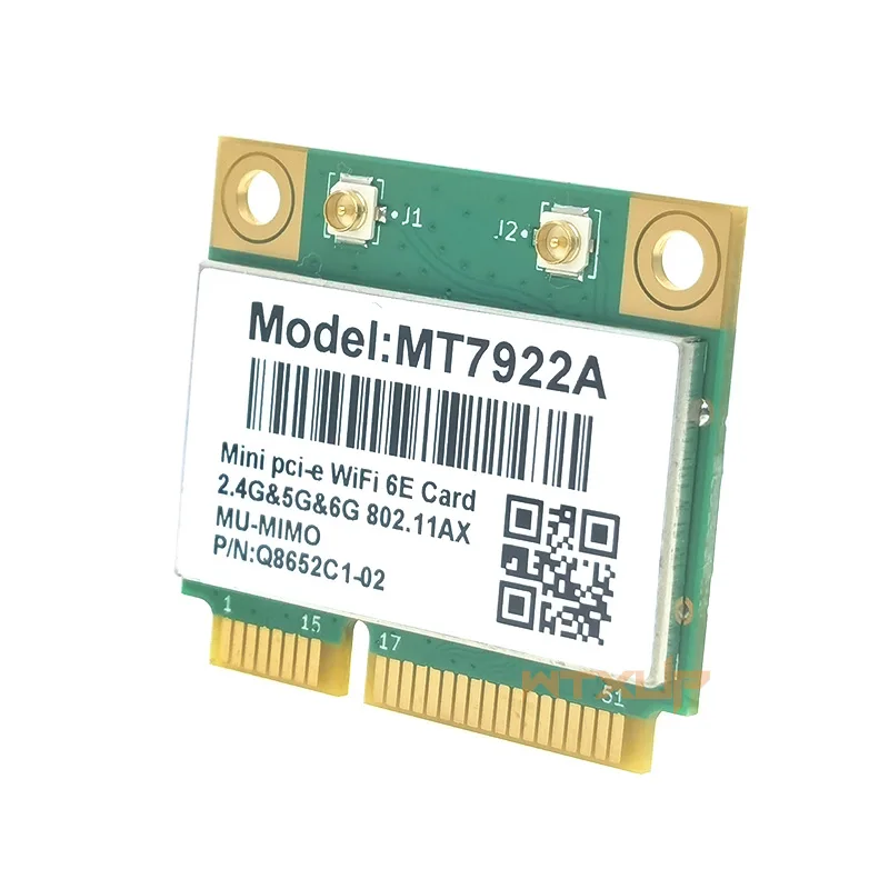 MT7922 Wifi 6E 5400Mbps Network Card mini pci-e Wireless Adapter Bluetooth 5.2 Tri-Band 802.11AX/AC Wi-fi for Windows 10 11