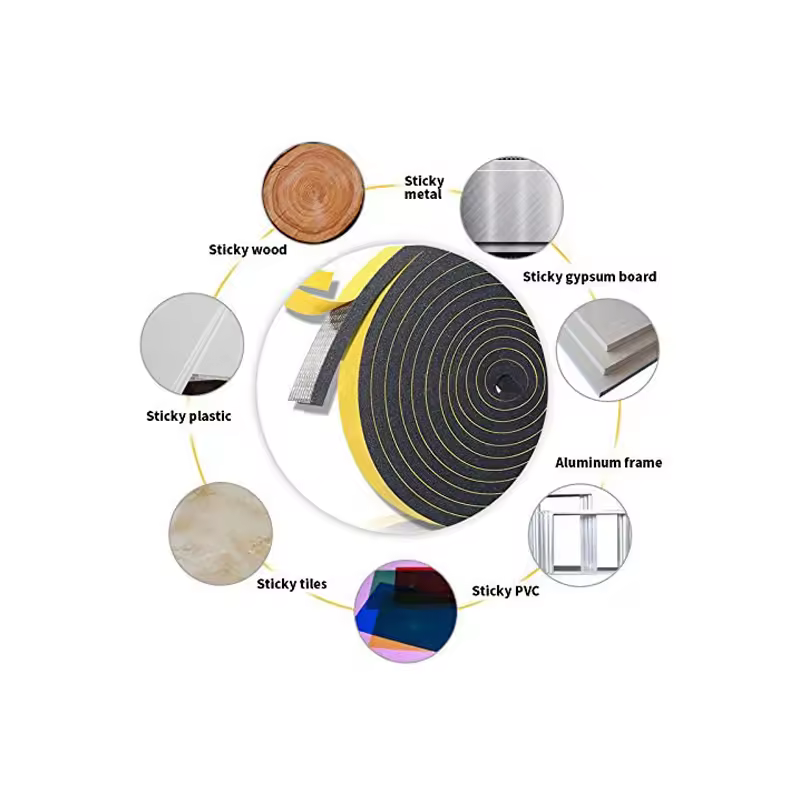 1roll 1-10mm thick Strong adhesion EVA black sponge foam rubber tape anti-collision seal stri Width 5-40mmSound insulation Strip - Image 4
