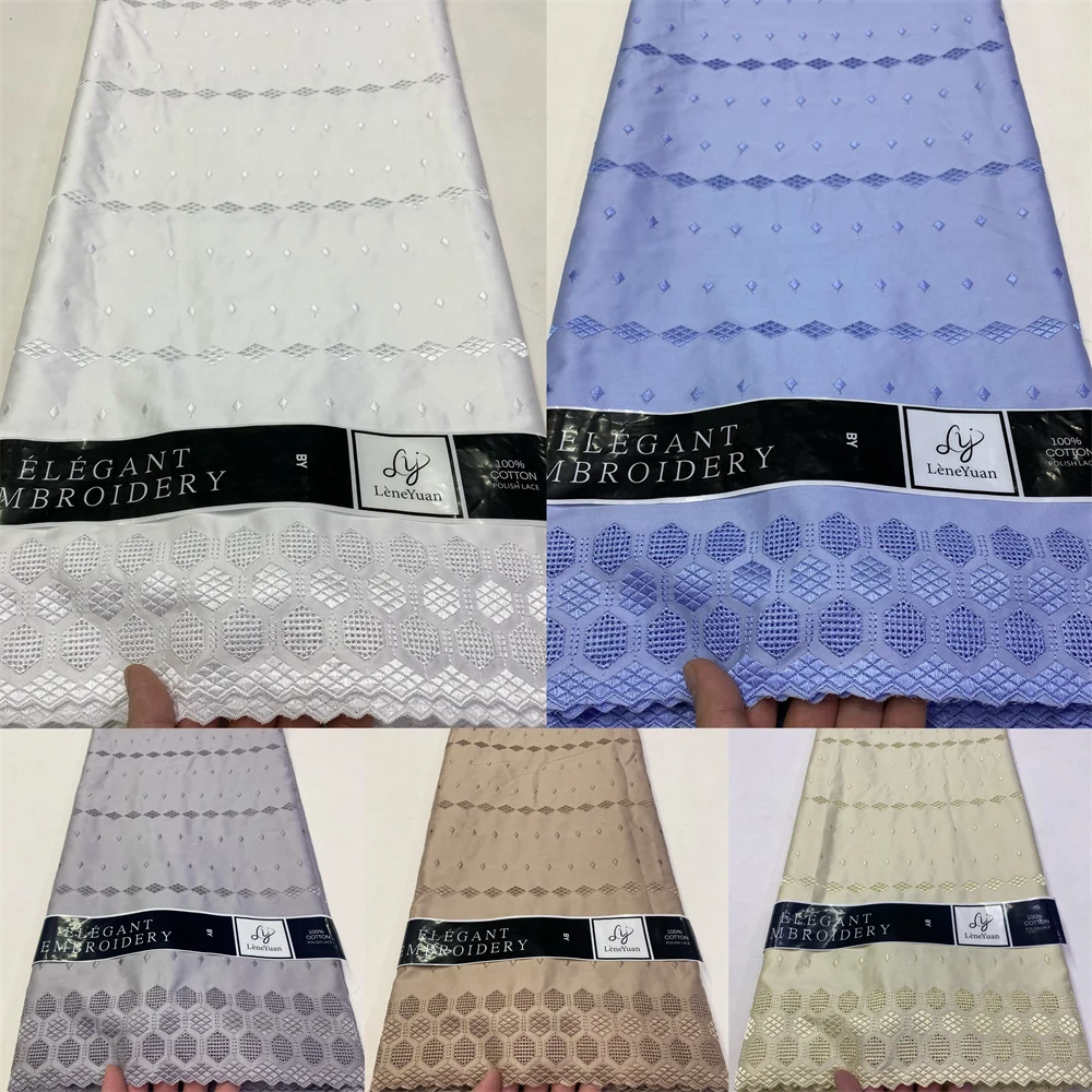 2024 Dubai Atiku Material 100% Cotton Top Quality Soft African Atiku Fabric Swiss Voile Cotton for Men and Women Cloth 5 Yards