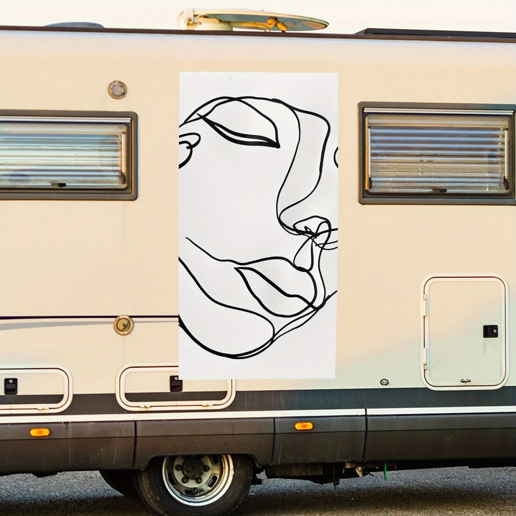 

Minimalist Line Face Car Sticker,motor home Vinyl Wraps for Decoration and Protection-Waterproof Self - Adhesive Vinyl Decal, Ma