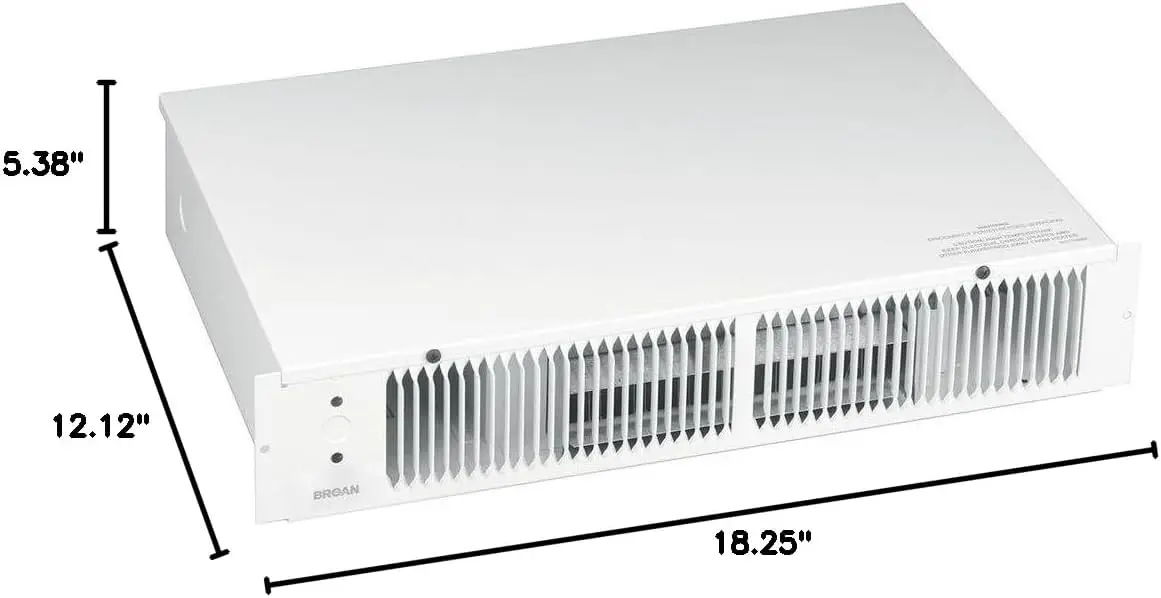 114 Kickspace ventilador-calentador de pared forzado sin termostato incorporado, blanco