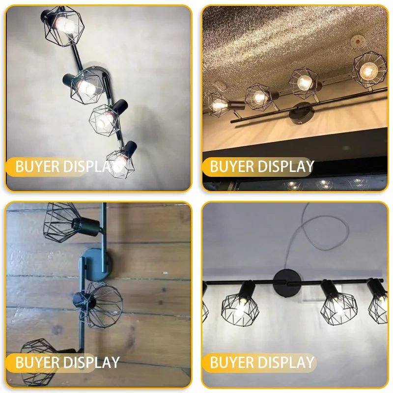 Metal Chandelier LED Ceiling Pendant Lamp With E14/E27 Adjustable Angle Indoor Lighting for Home Decor Iron Frame Ceiling Light
